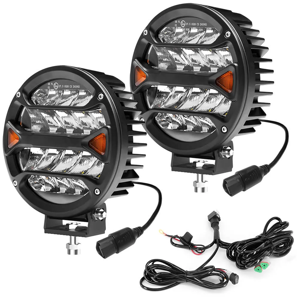 7in 24000LM 240W Offroad LED Driving Lights for Jeep Pickup SUV Truck Bar Bumper