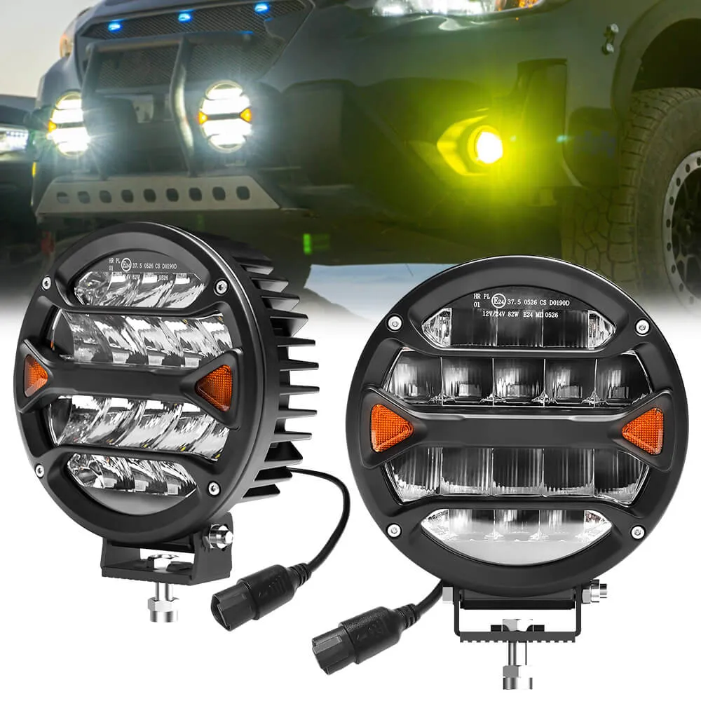 7in 24000LM 240W Offroad LED Driving Lights for Jeep Pickup SUV Truck Bar Bumper