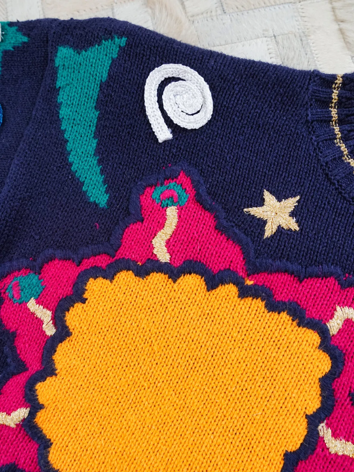 80's Galaxy Embroidered Sweater