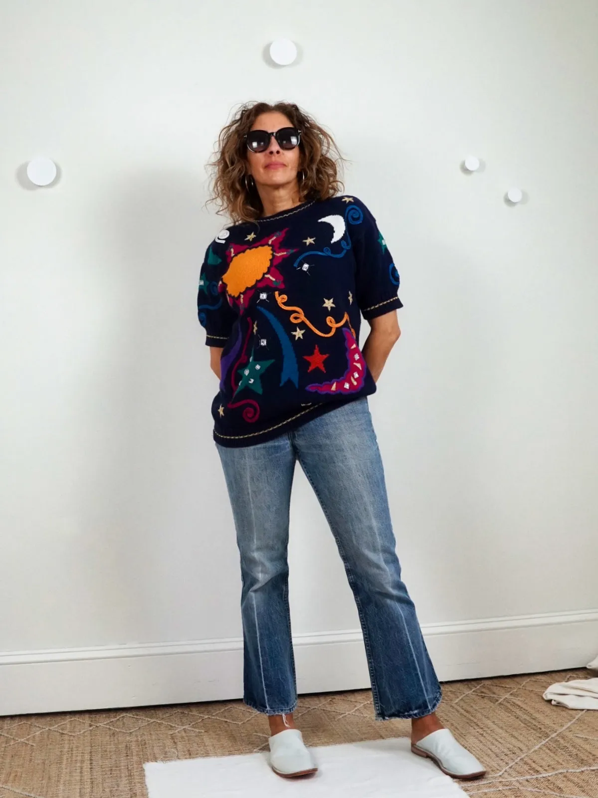 80's Galaxy Embroidered Sweater