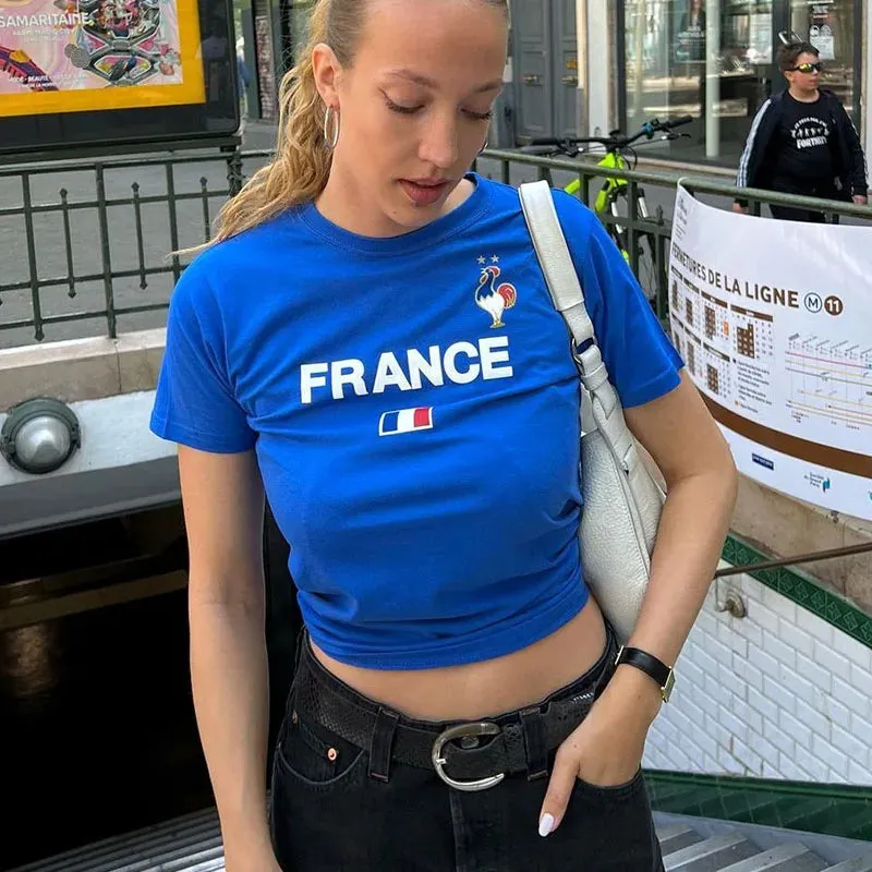 Advbridge-Hip-hop Harajuku Grunge Brazil Italia National Flag Text Print T-shirt Streetwear Y2k Crop Tops Summer Cozy Sexy Women Camisole