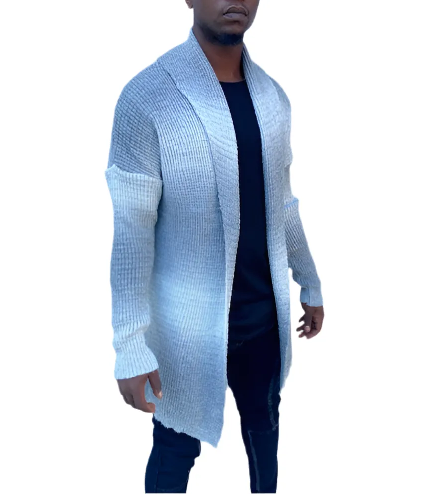 [Alan] Shaded Gray Lightweight Oversized Cardigan