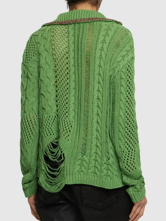 Andersson Bell   Sauvage cotton knit cardigan 