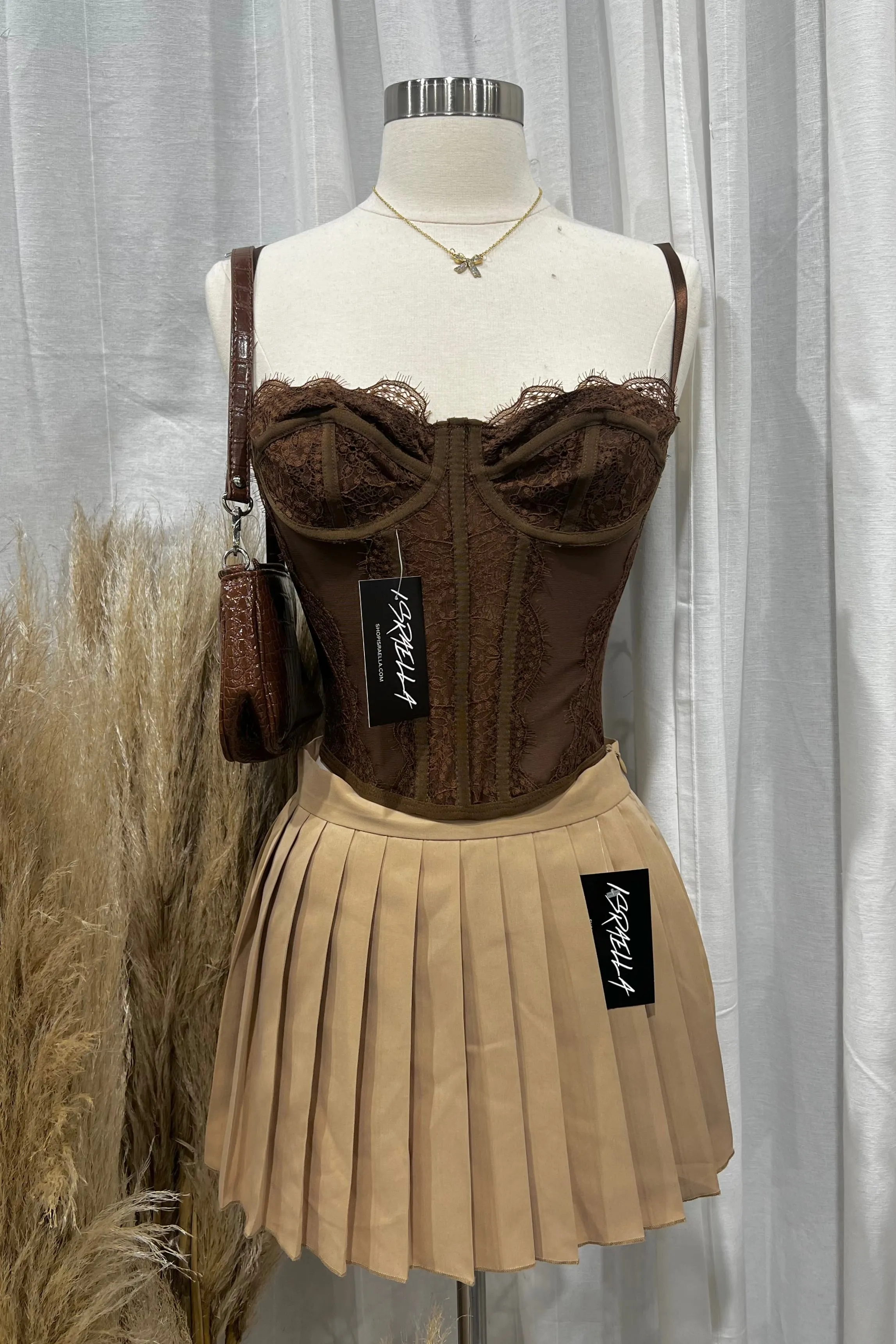 Aria Corset Top (Chocolate Brown)