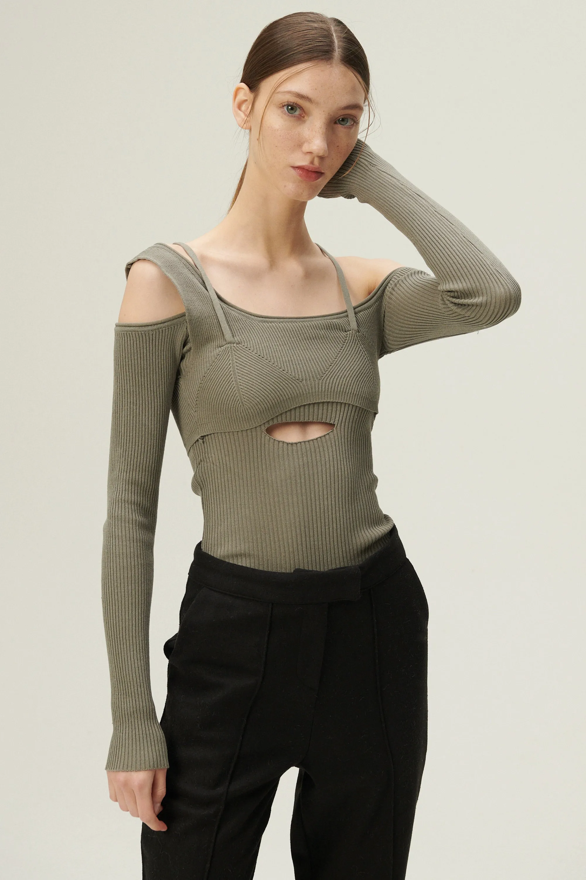 Arisha Layered Effect Knit Top