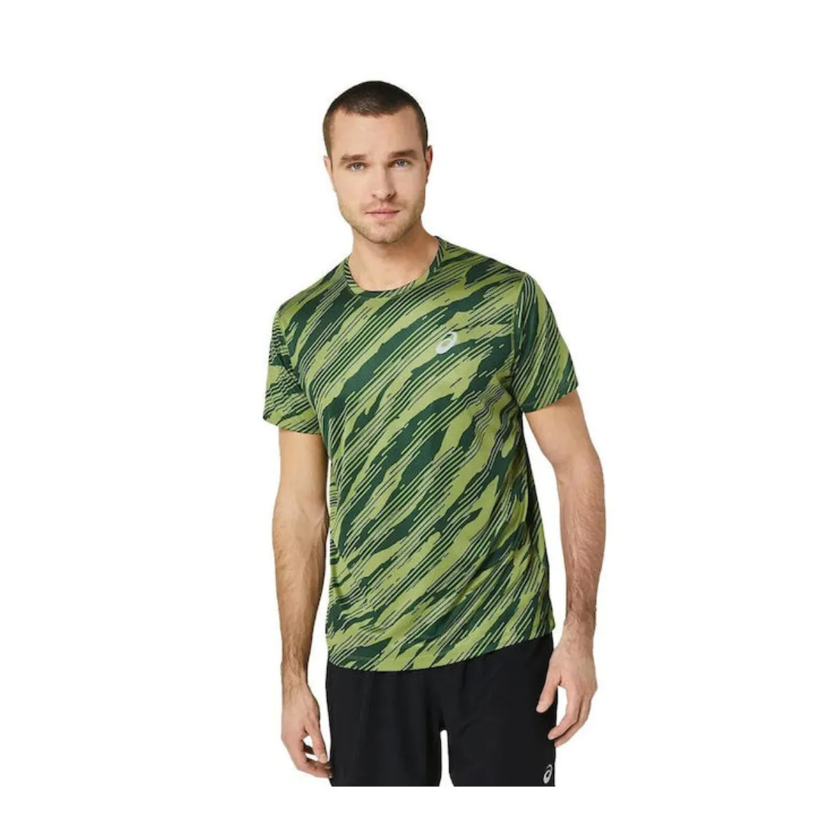 Asics Core All Over Print SS Top Green