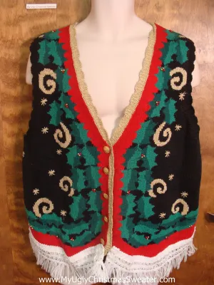 Bad Ornate 80s Christmas Sweater Vest