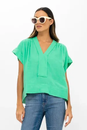 Bahama Green Roll Sleeve Top