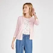 Camellia Pink Crew Neck Cardigan