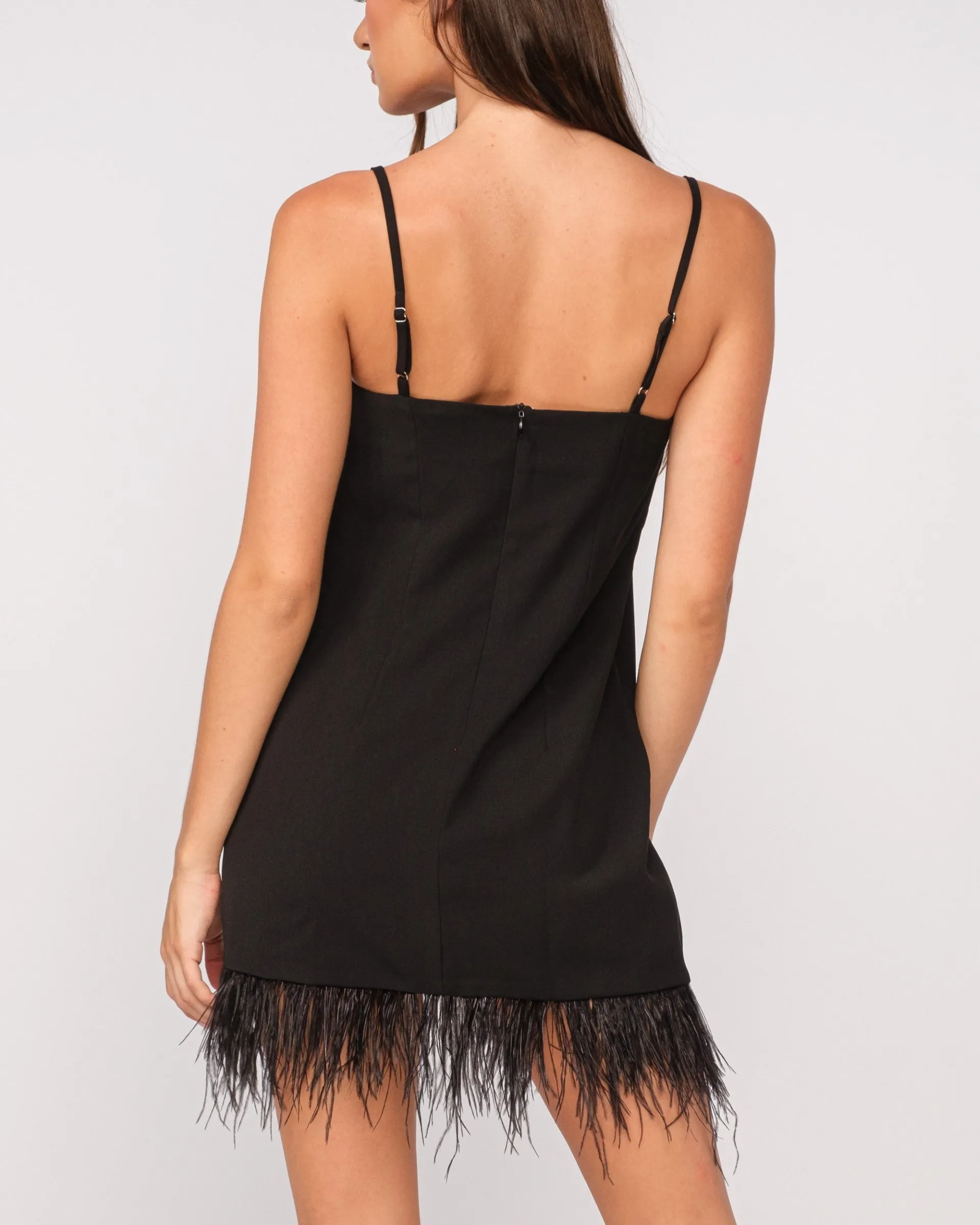 Carey Feathered Mini Dress