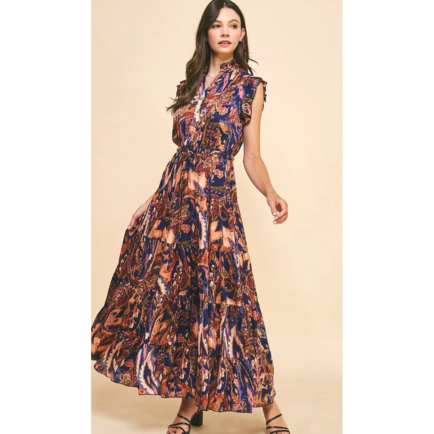 Ceilia Satin Printed Maxi PINCH Dress