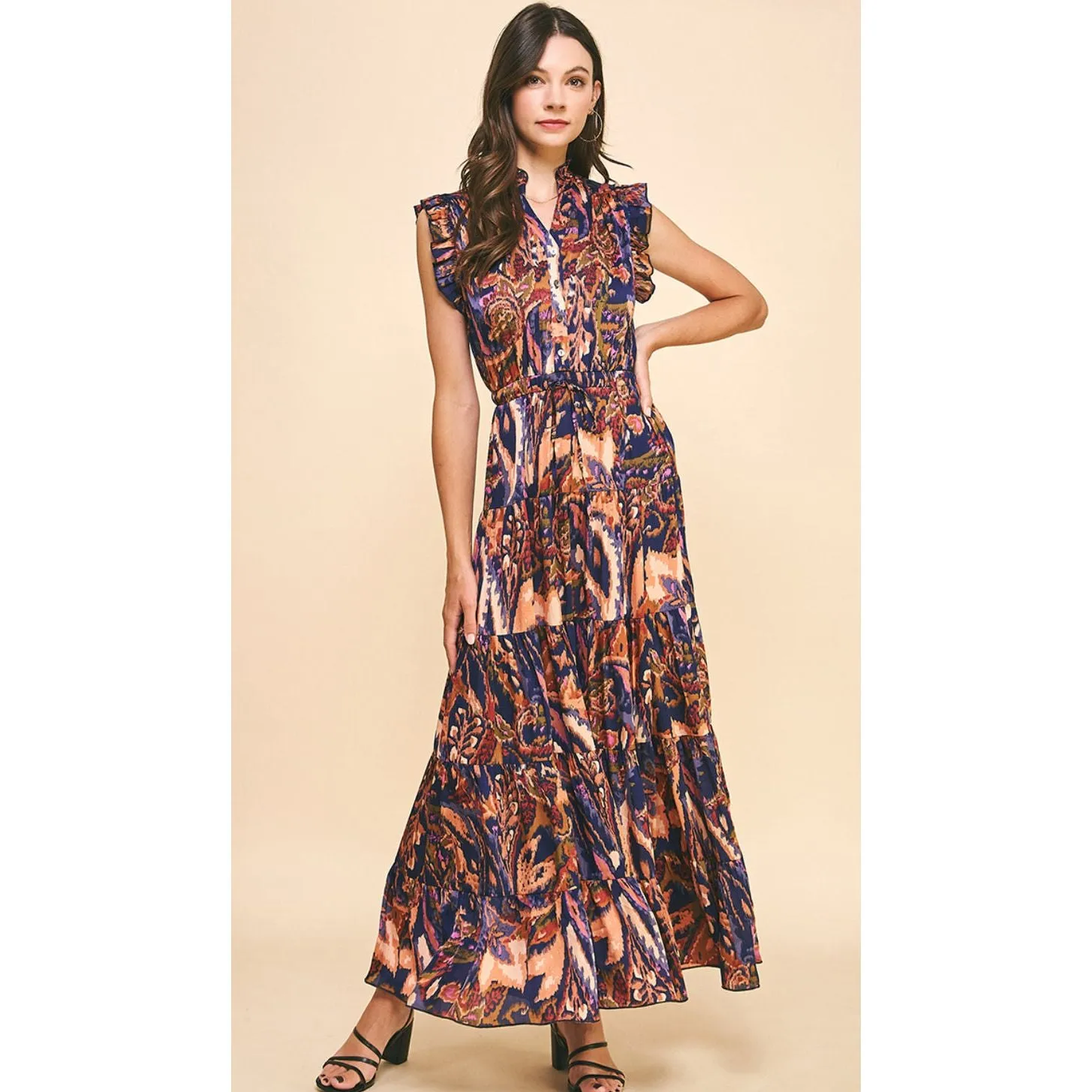 Ceilia Satin Printed Maxi PINCH Dress