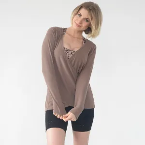 Charlotte Two-Way Nursing Wrap Sweater (Camel)