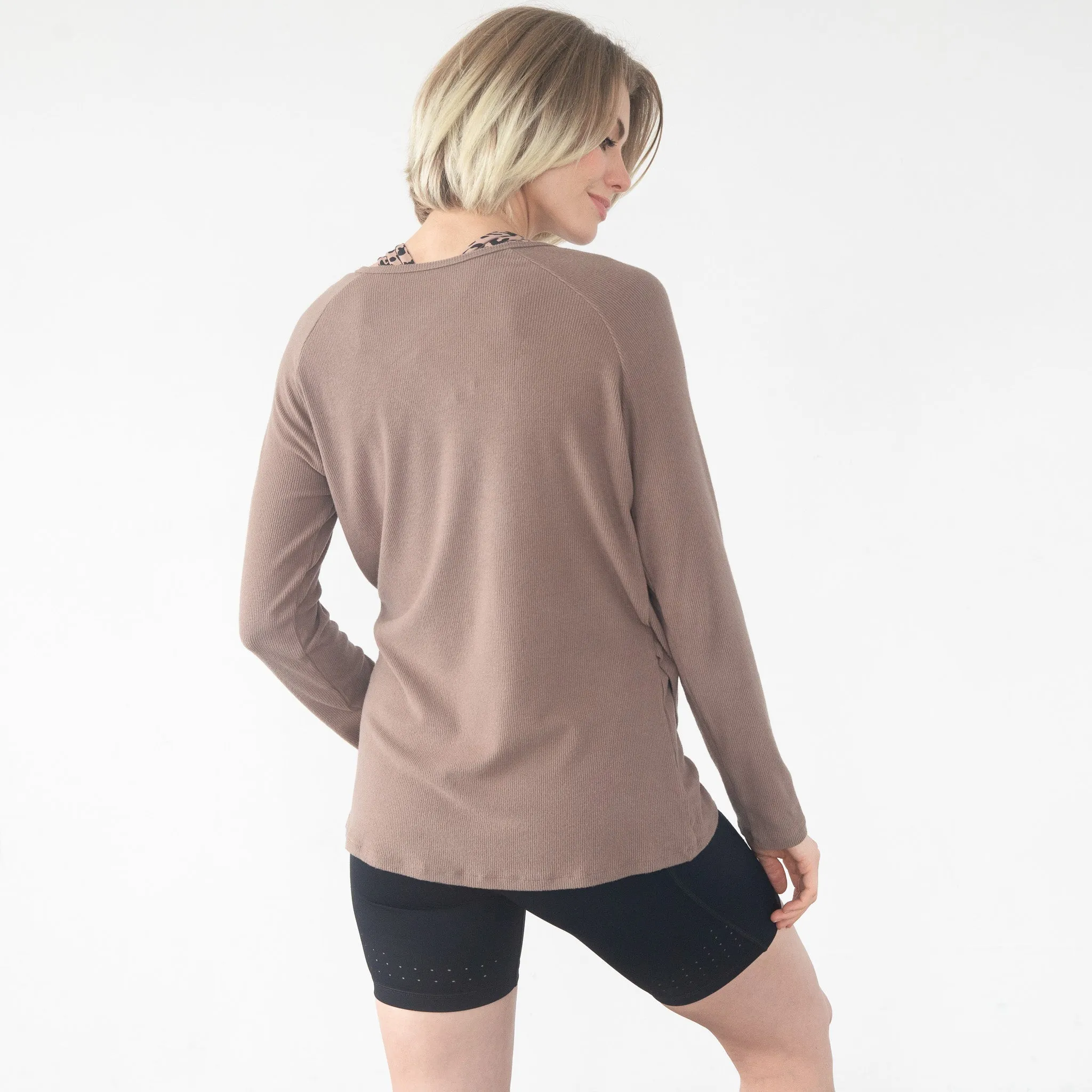 Charlotte Two-Way Nursing Wrap Sweater (Camel)