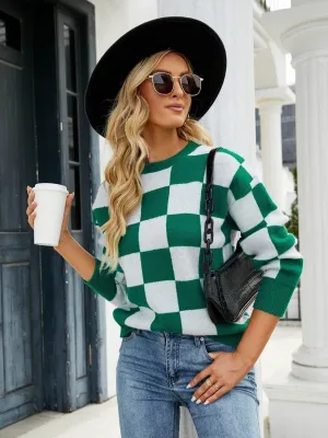 Checkered Green Sweater