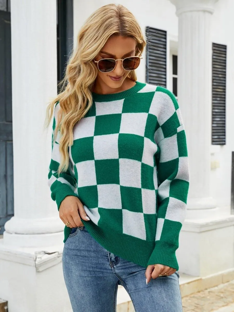 Checkered Green Sweater