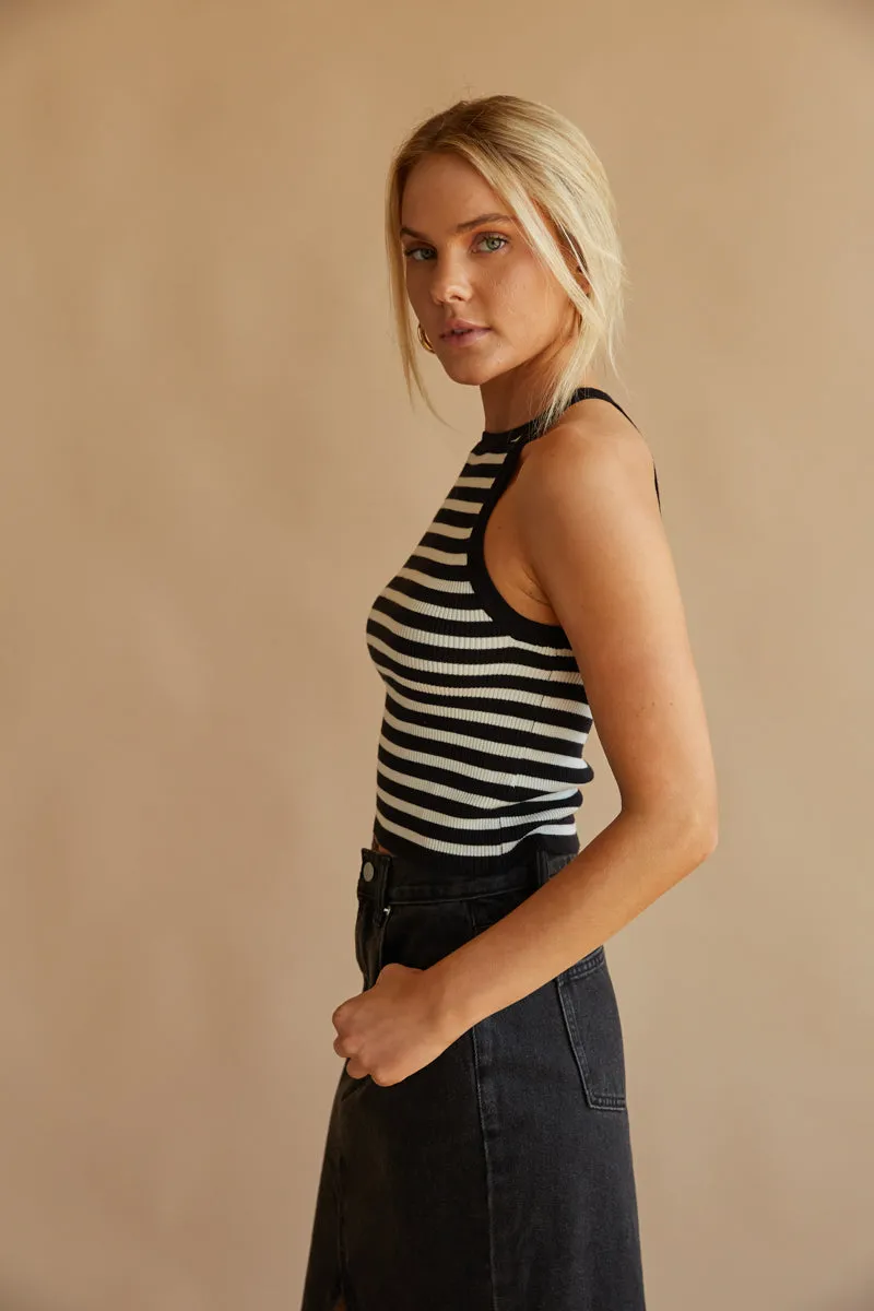 Cheyenne Striped Halter Tank Top