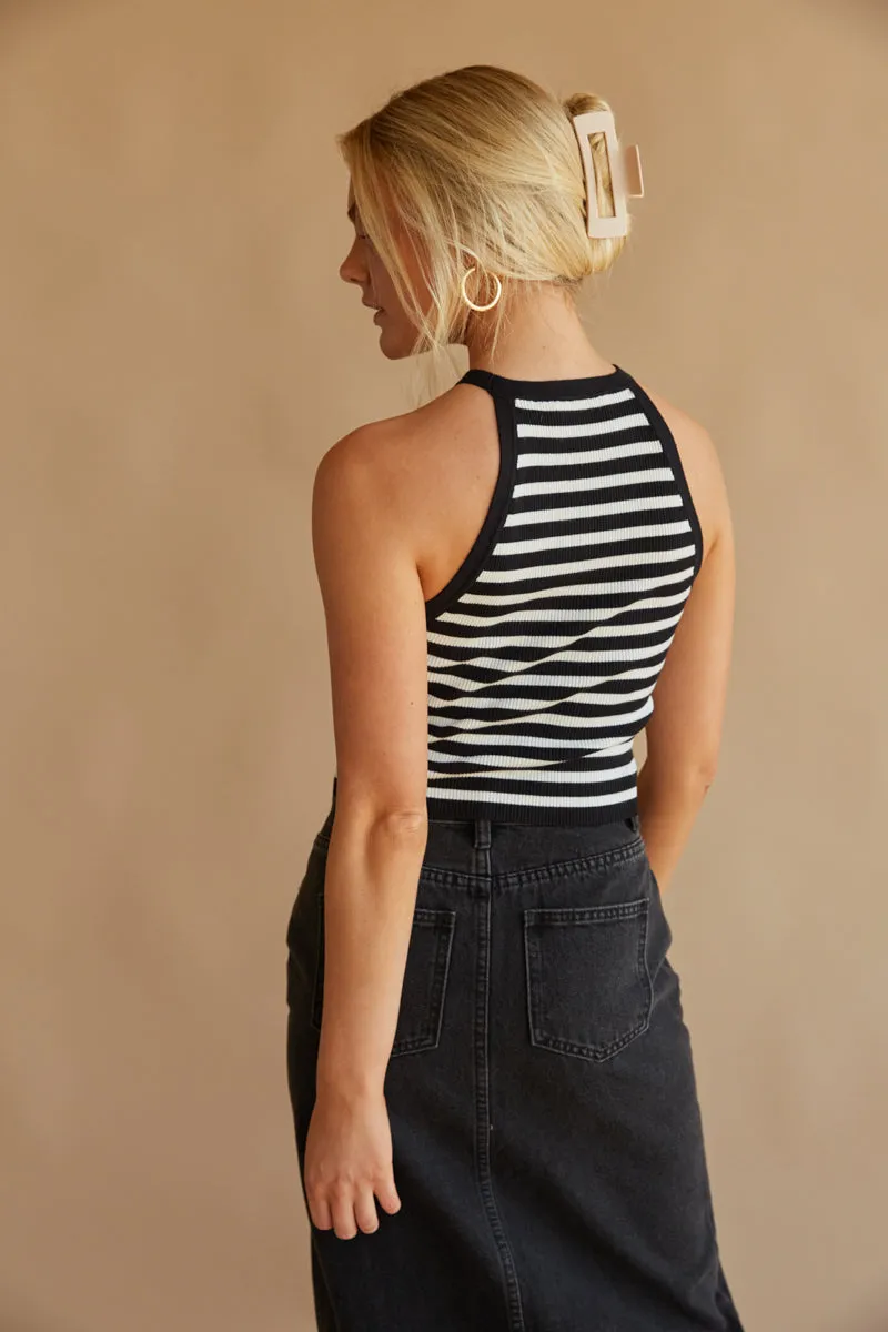 Cheyenne Striped Halter Tank Top