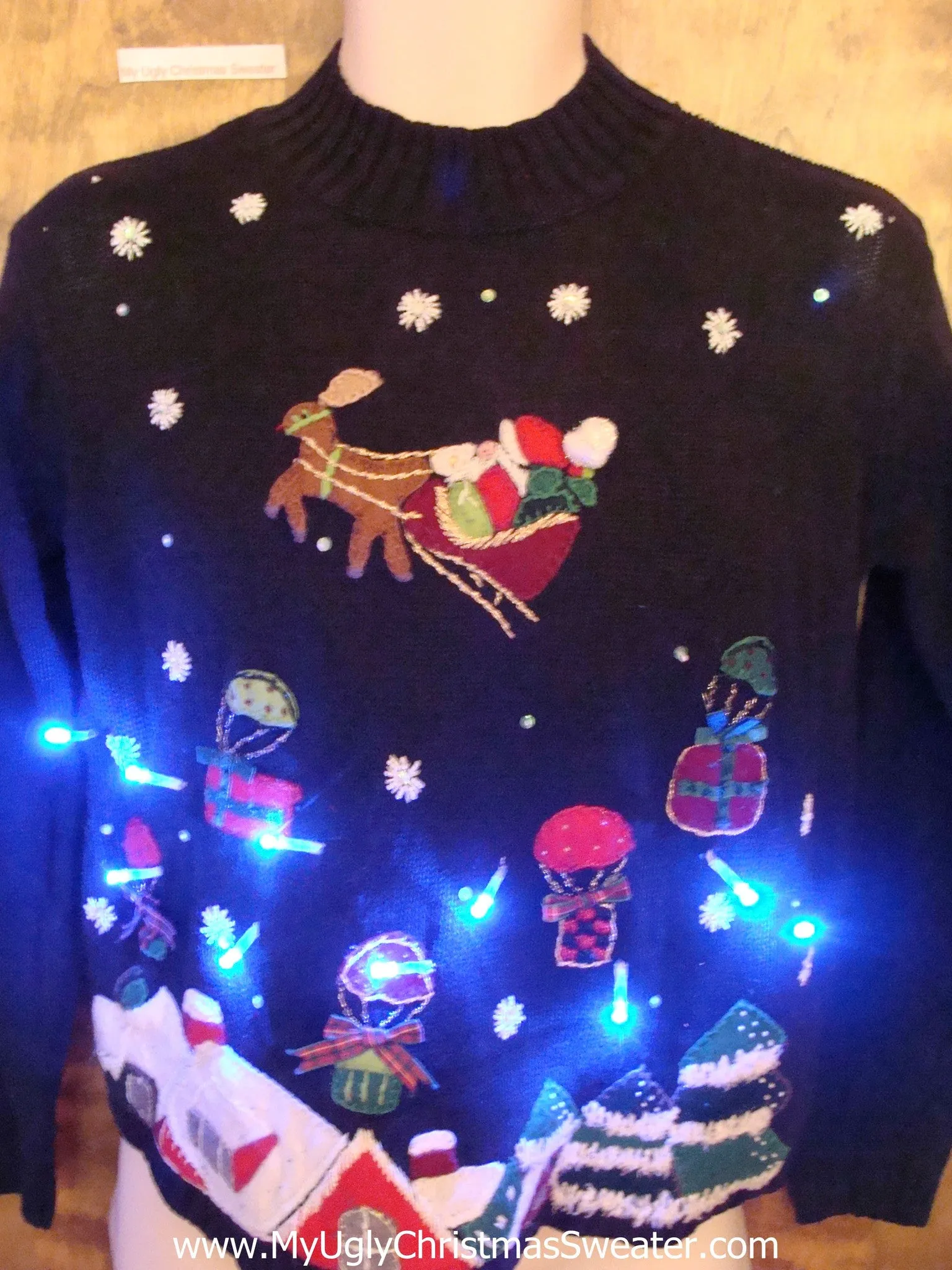 Child Size Very Small Tacky Xmas Sweater with Lights