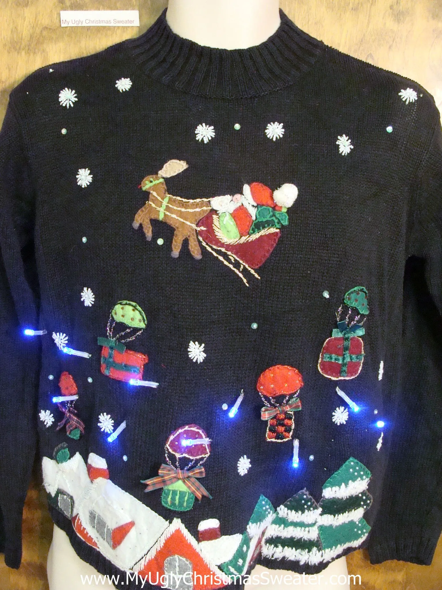 Child Size Very Small Tacky Xmas Sweater with Lights