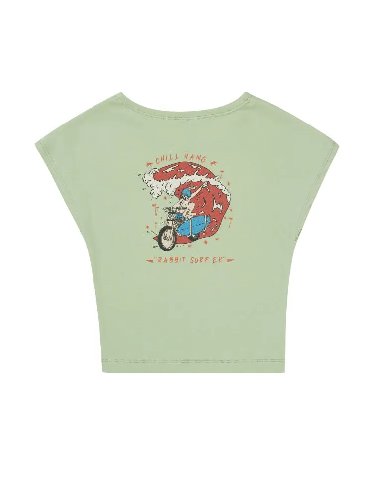 CHILLHANG Vintage American Style Surfing Slim Tee - Women's