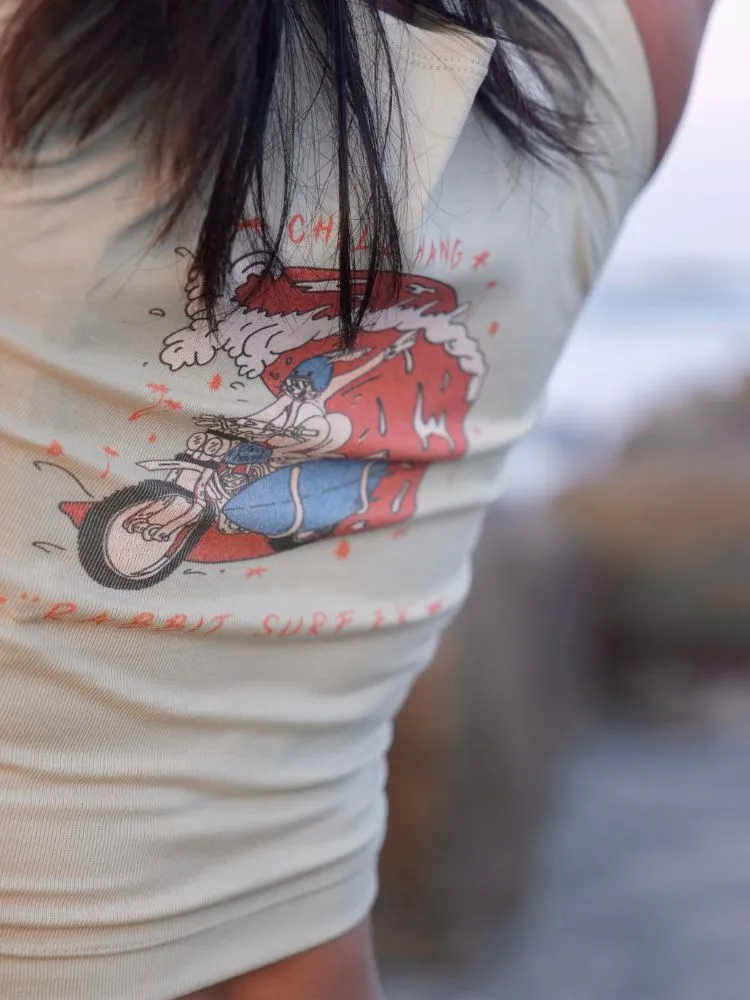 CHILLHANG Vintage American Style Surfing Slim Tee - Women's