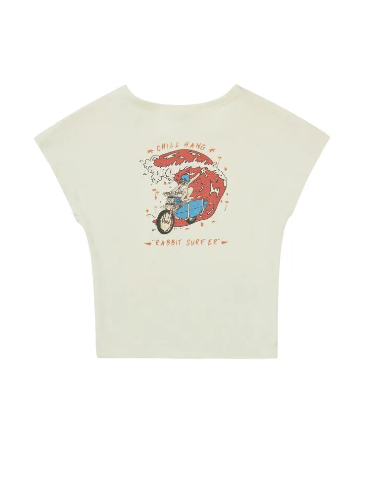 CHILLHANG Vintage American Style Surfing Slim Tee - Women's