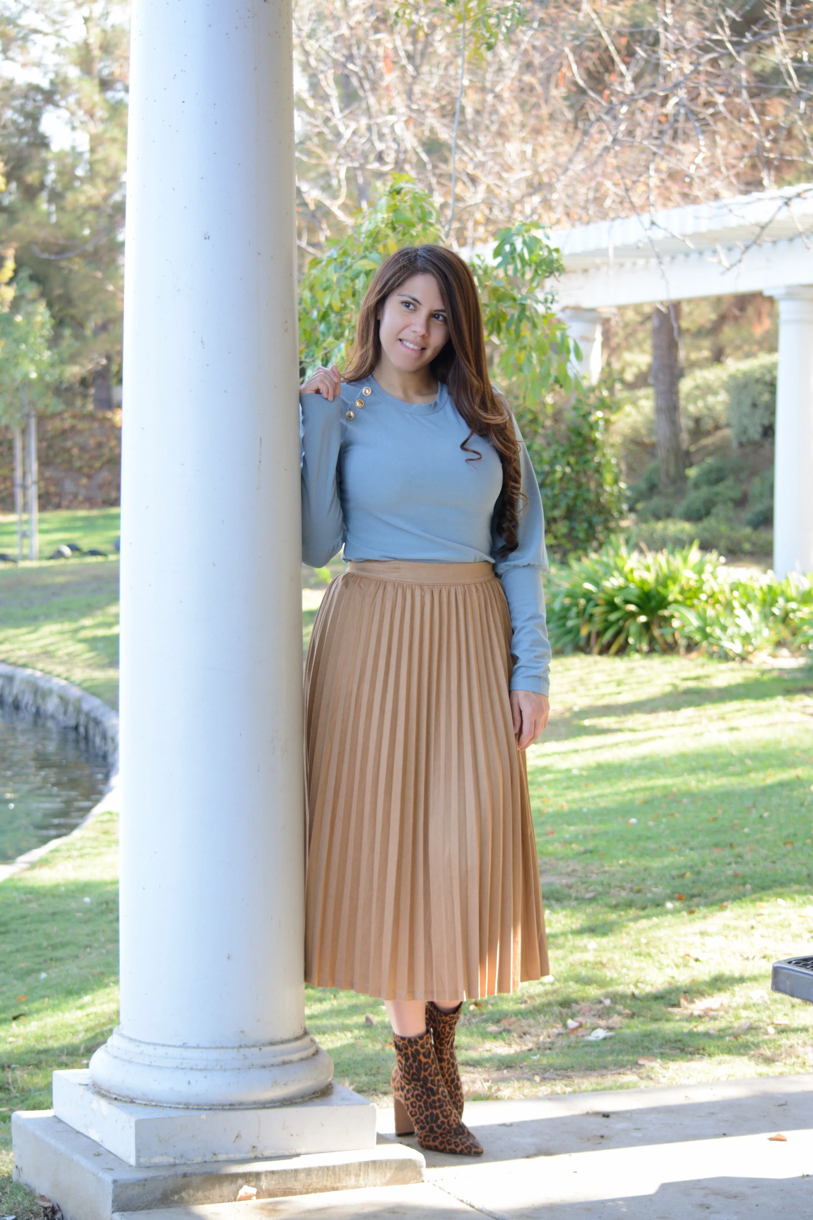 Cianna Light Blue Ribbed Top