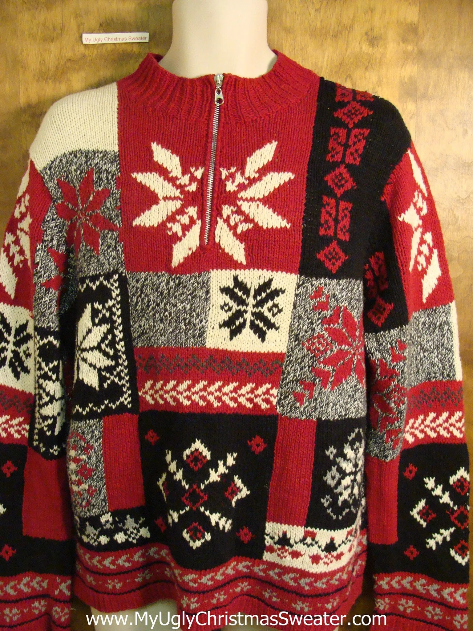 Classic 2sided Snowflake Themed Novelty Funny Christmas Sweater