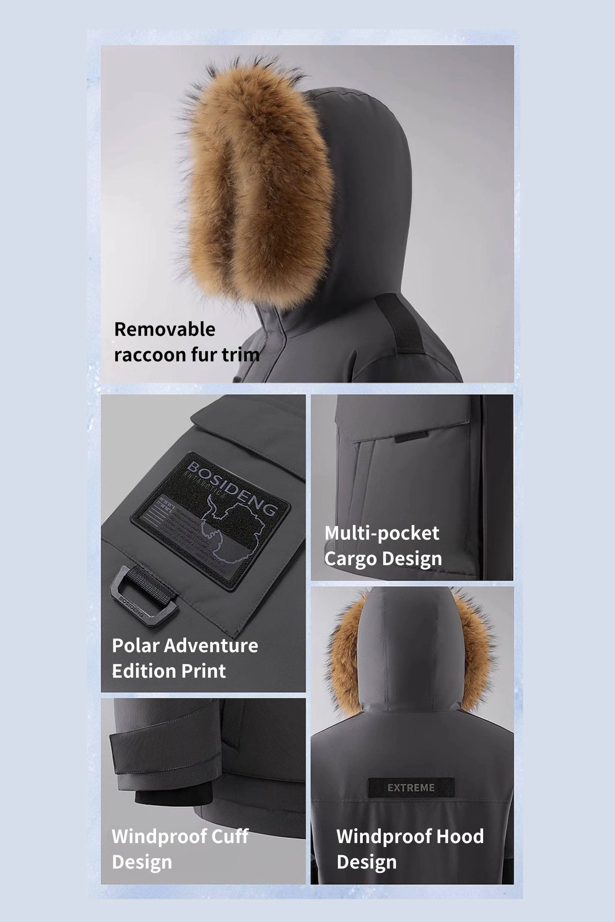 Classic Extreme Goose Down Parka With Fur Hood 2317