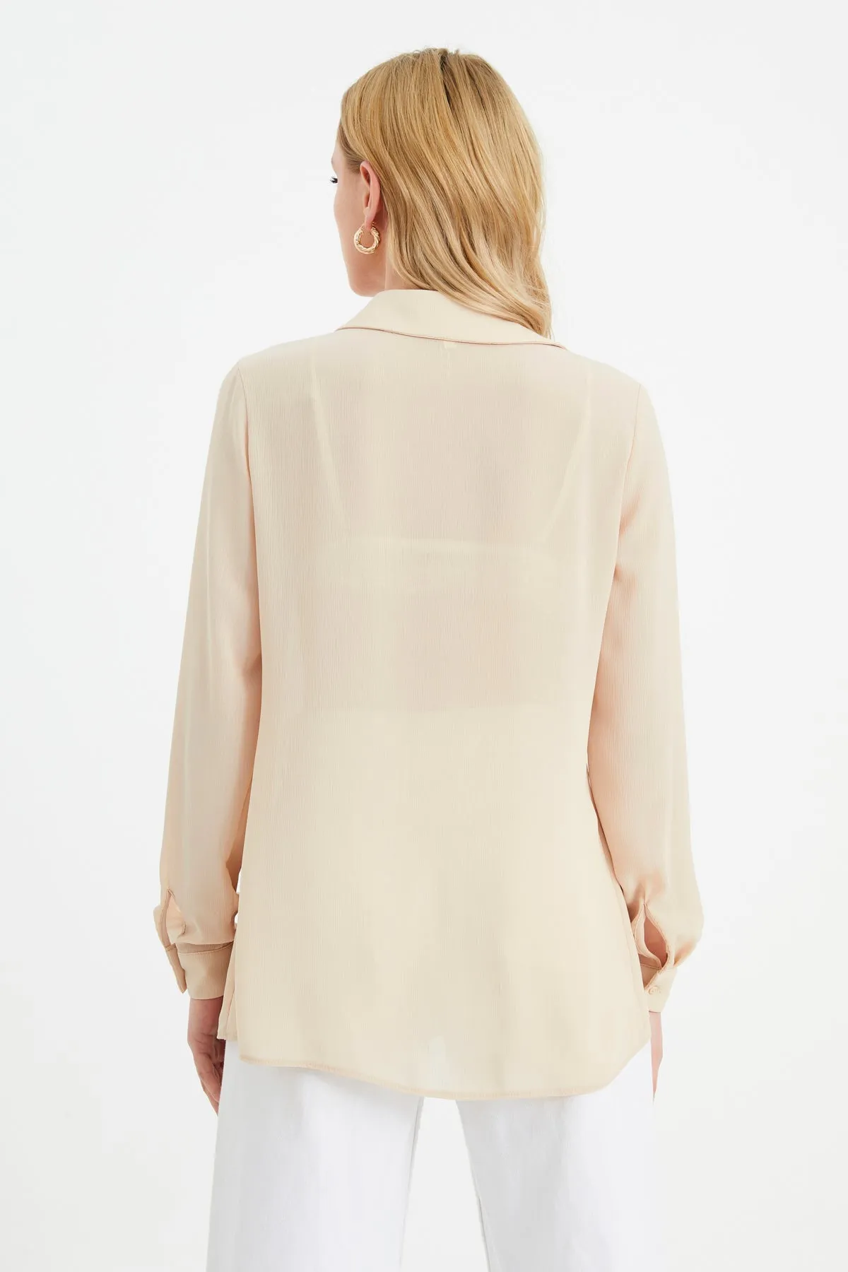 Classic Georgette shirt - BEIGE