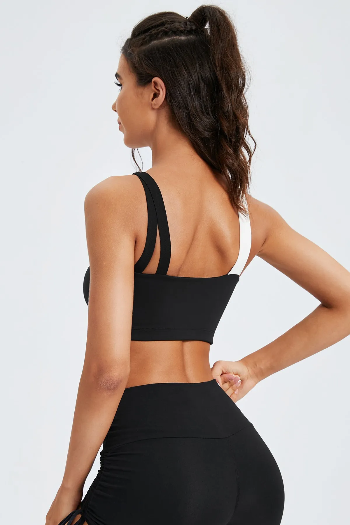 Colorblock Asymmetrical Crop Active Top