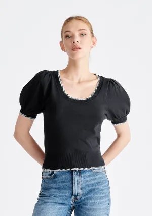 Contrast Whipstitch Top