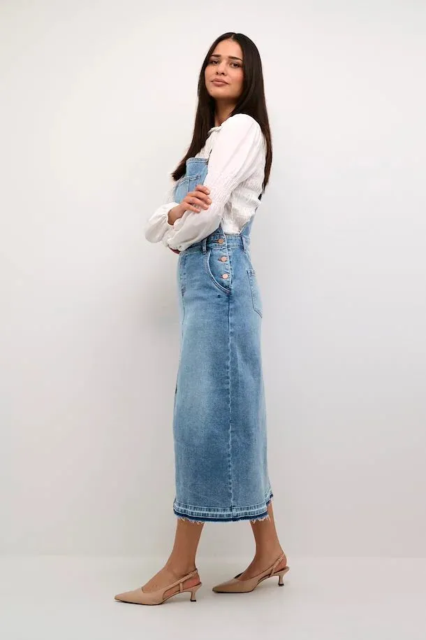 Cream Afia Denim Pinafore