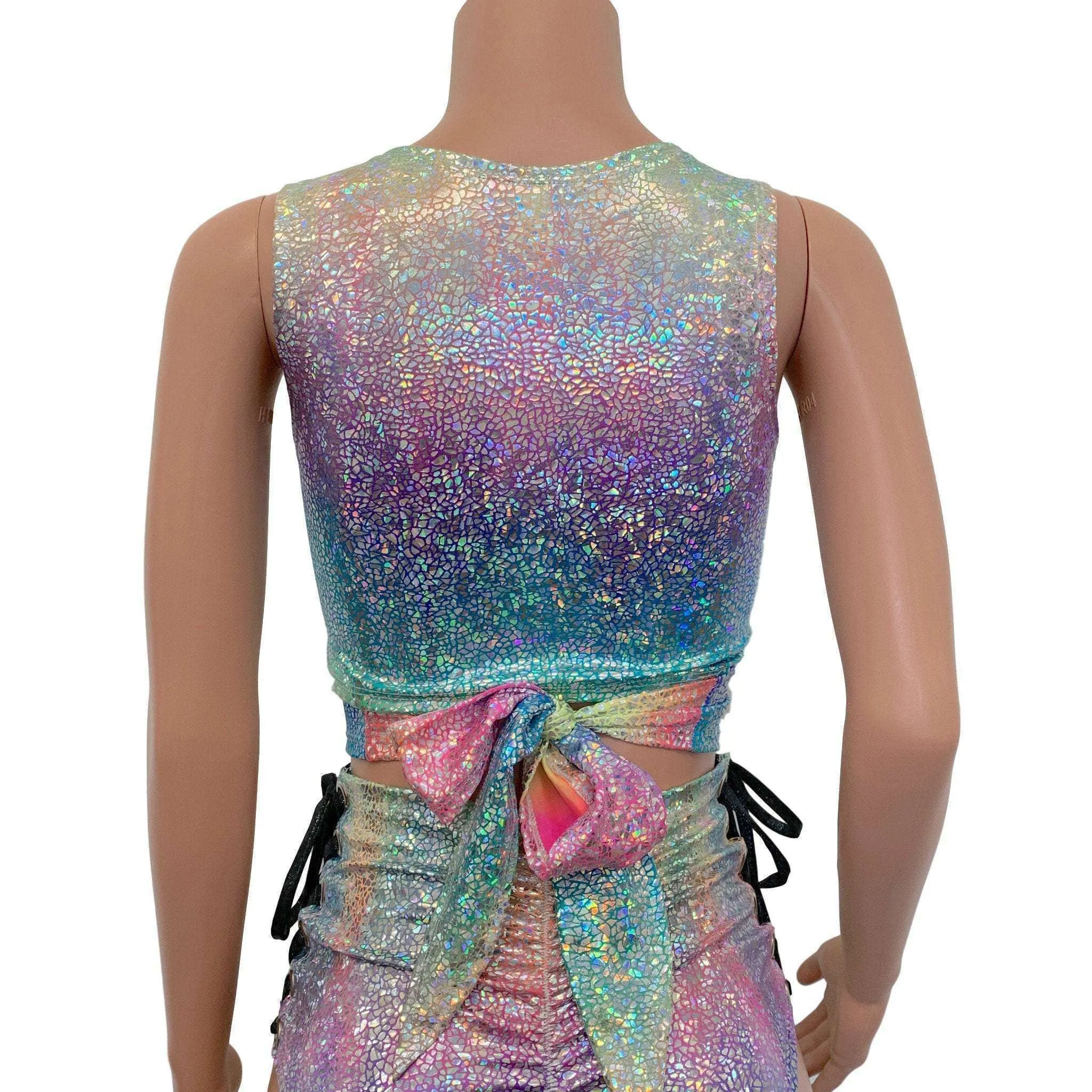 Crop Wrap Top - Rainbow Avatar - Choose Sleeve Length