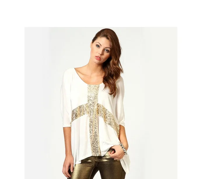 Cross Sequin Top