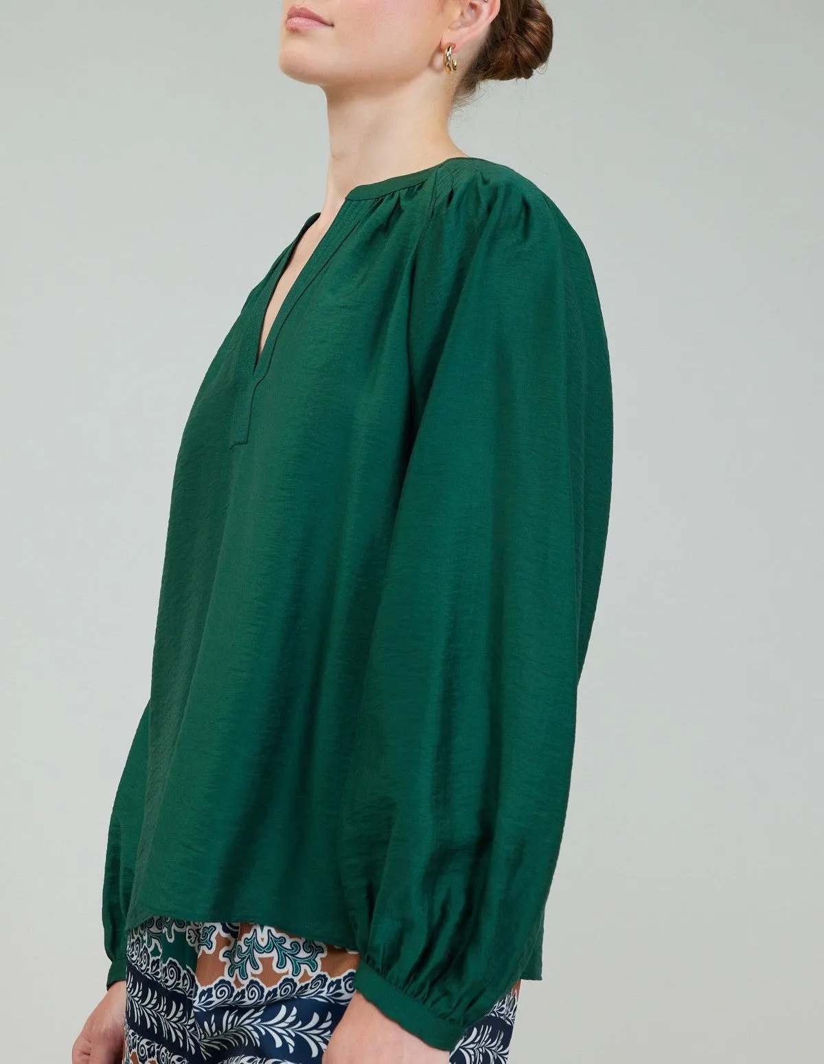 Current Air Pleat Detail Split Neck Blouse