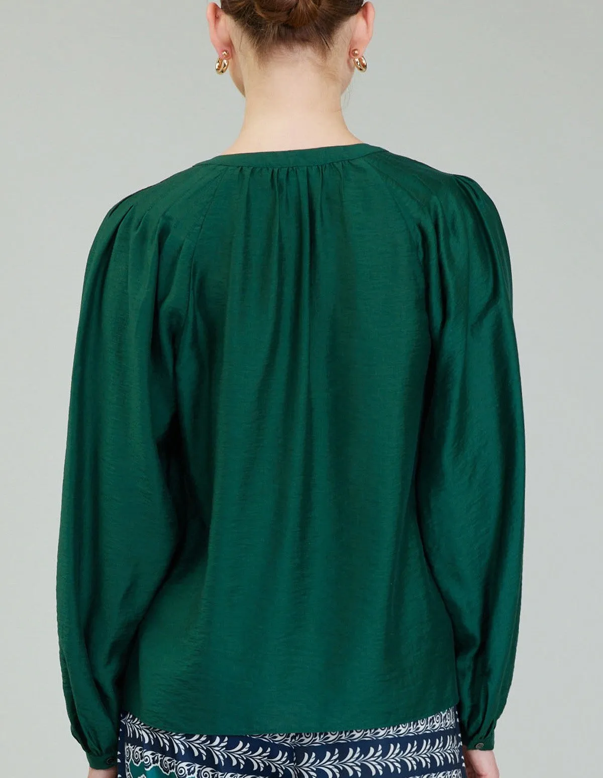 Current Air Pleat Detail Split Neck Blouse