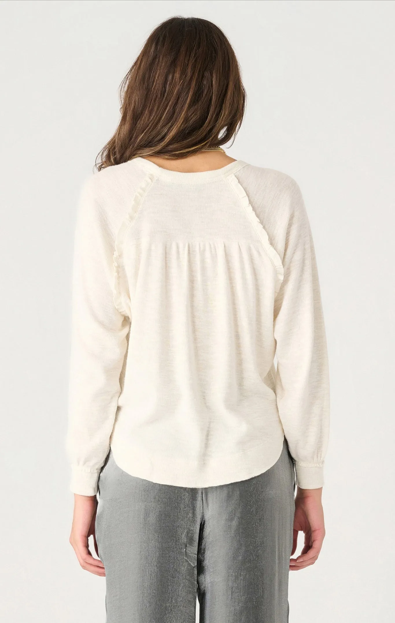 Dex Ruffle Trim Top Cream