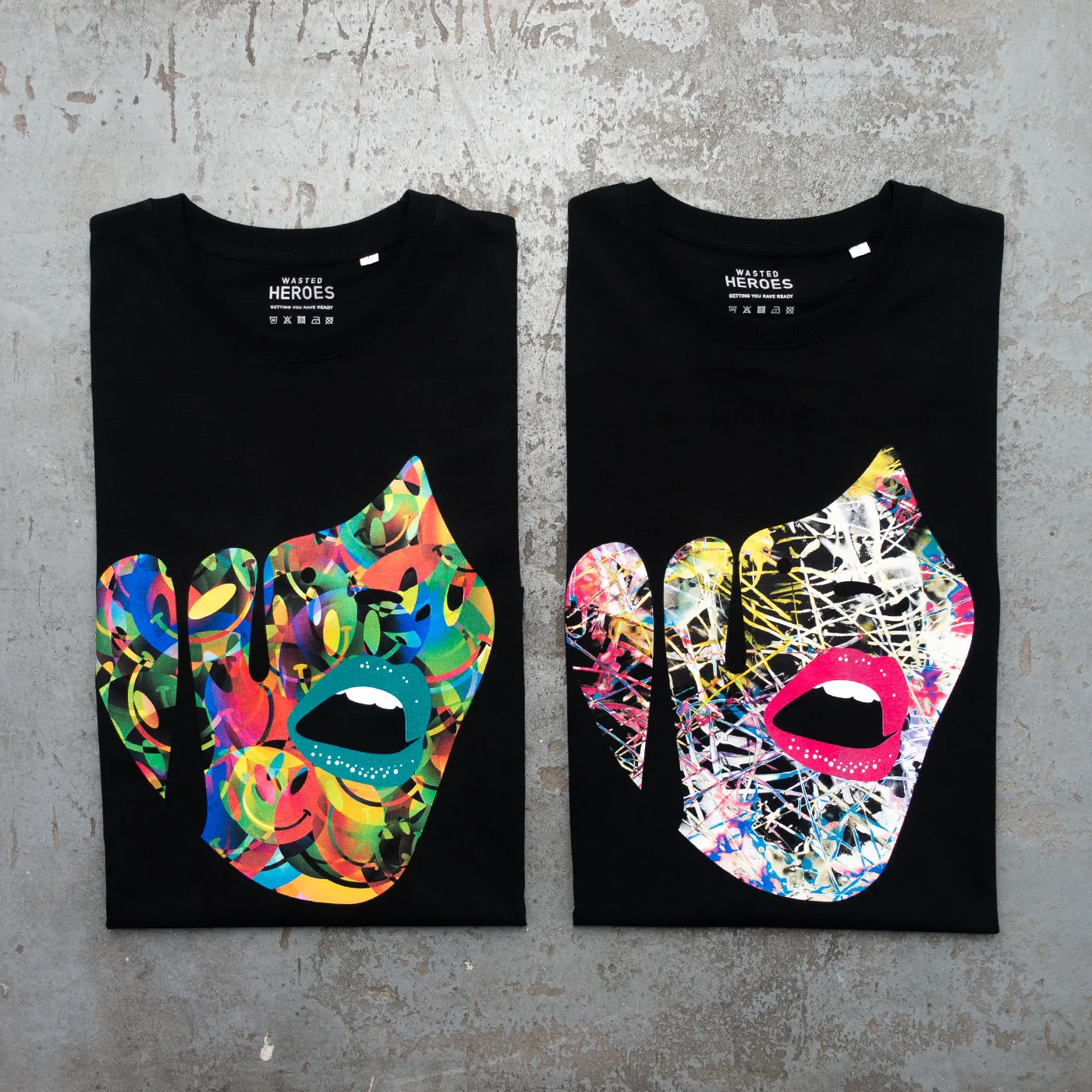 Droplet Face 003 - Tshirt - Black