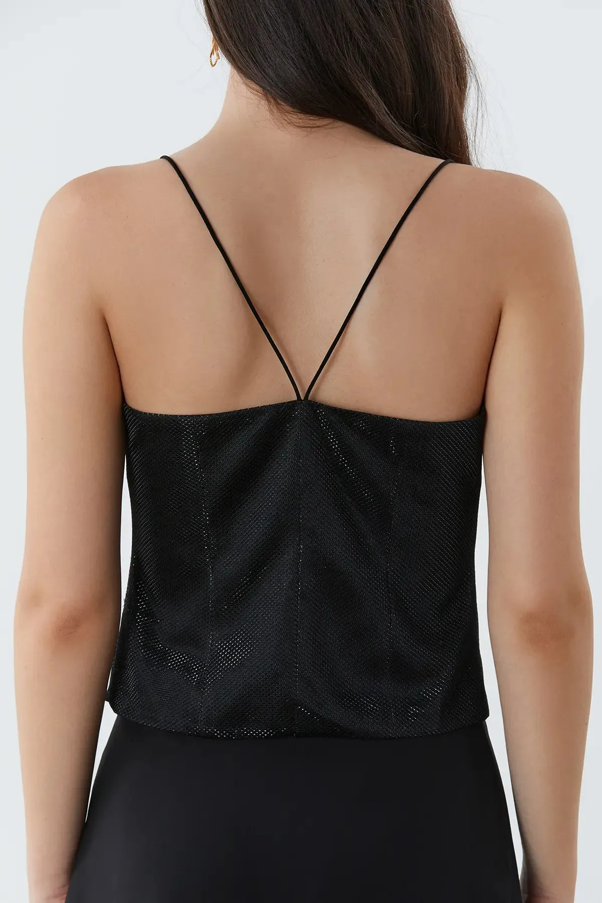 Elegant Tie Front Backless Camis Top