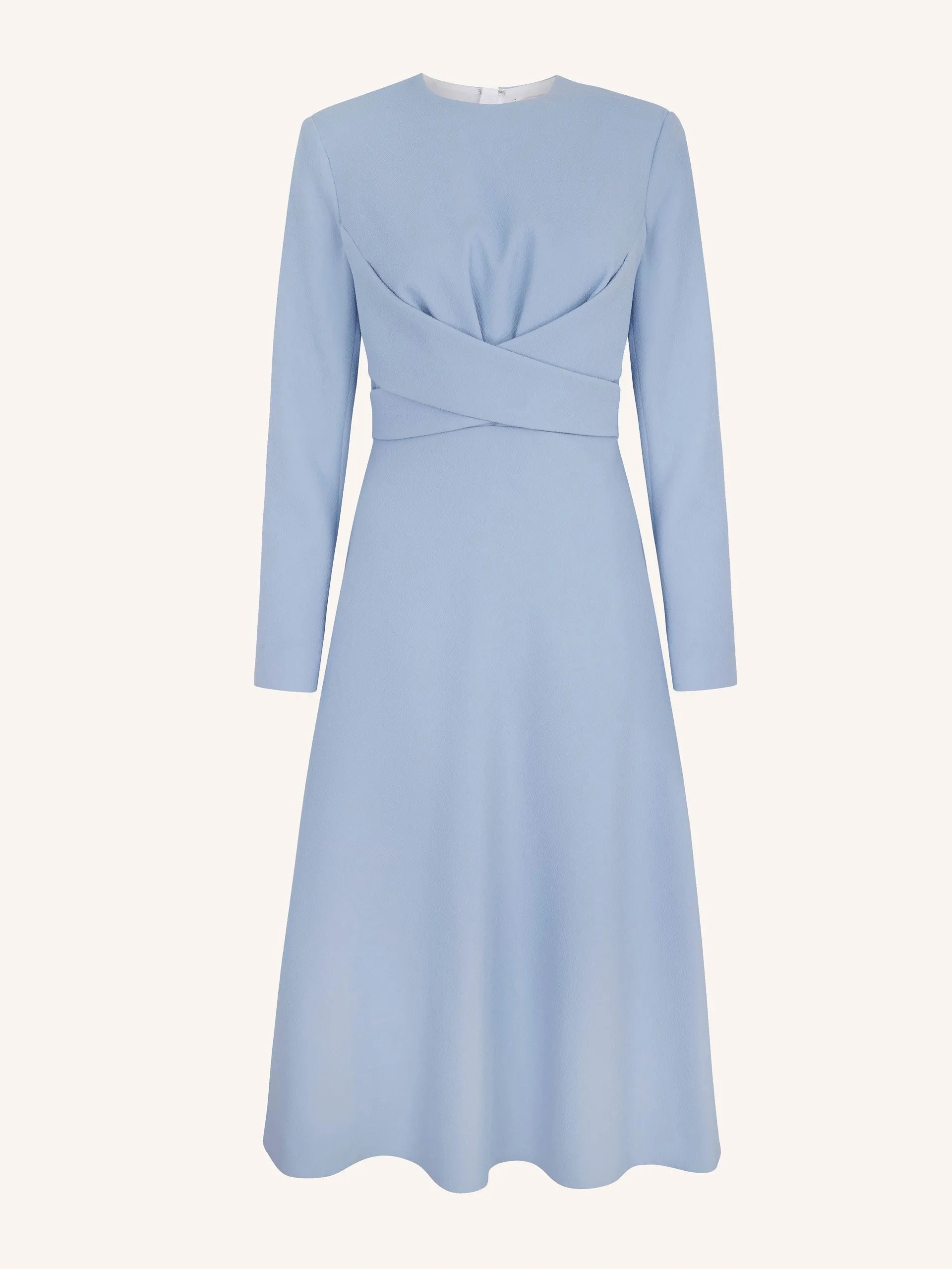 Elta baby-blue wrap-effect double crepe dress