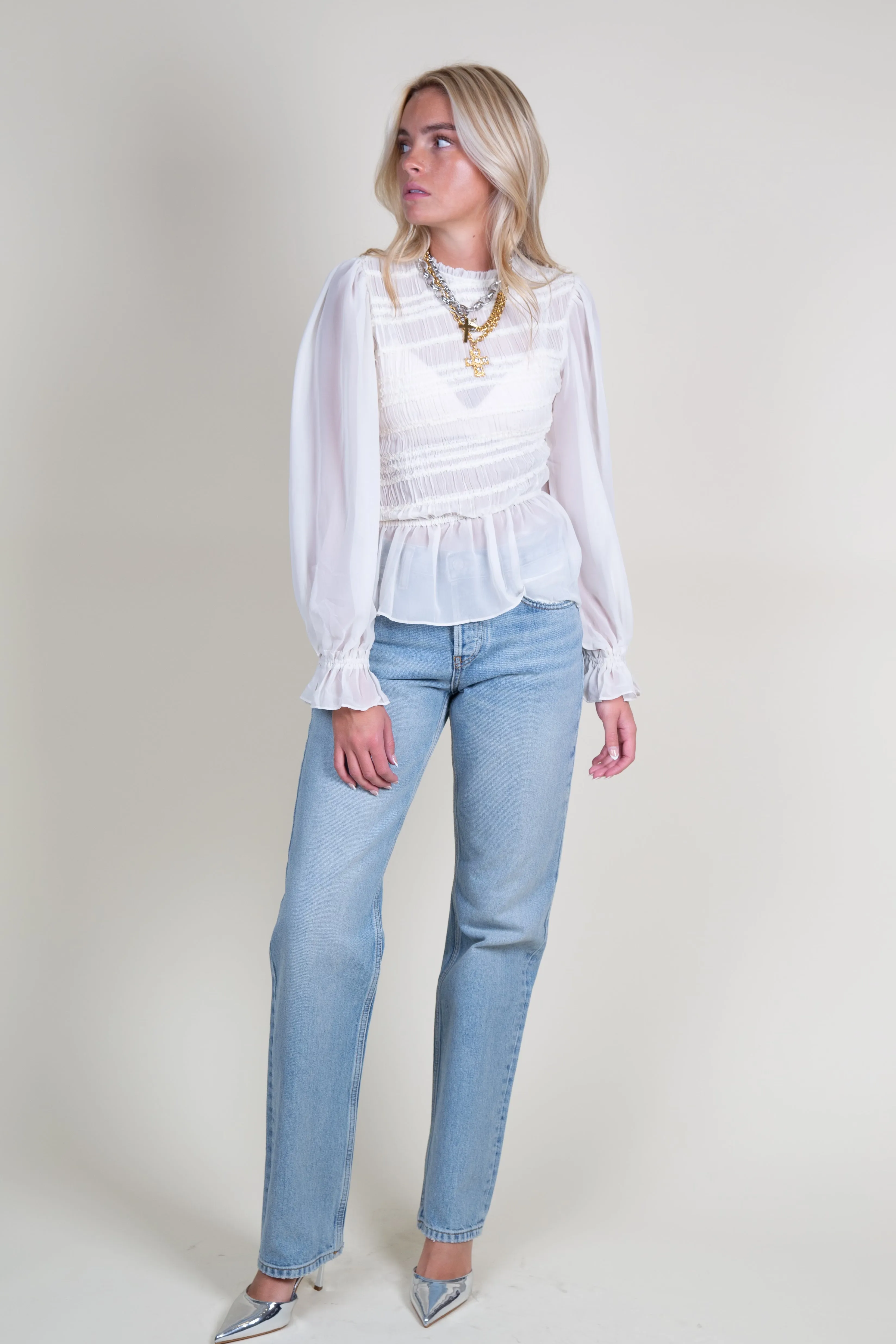 EN SAISON | For The Frill Of It Top - Ivory