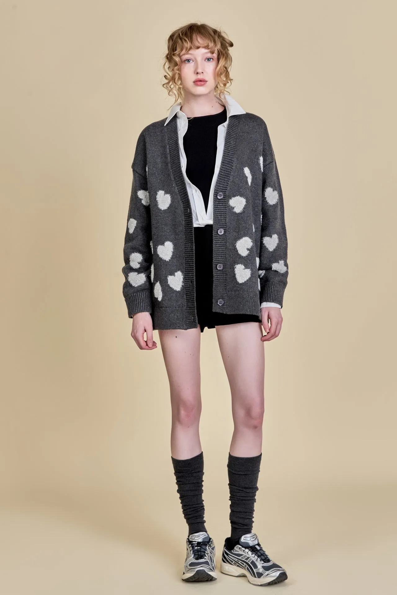 English Factory - Lurex Heart Cardigan