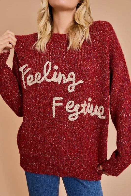 Feeling Festive Holiday Christmas Sweater