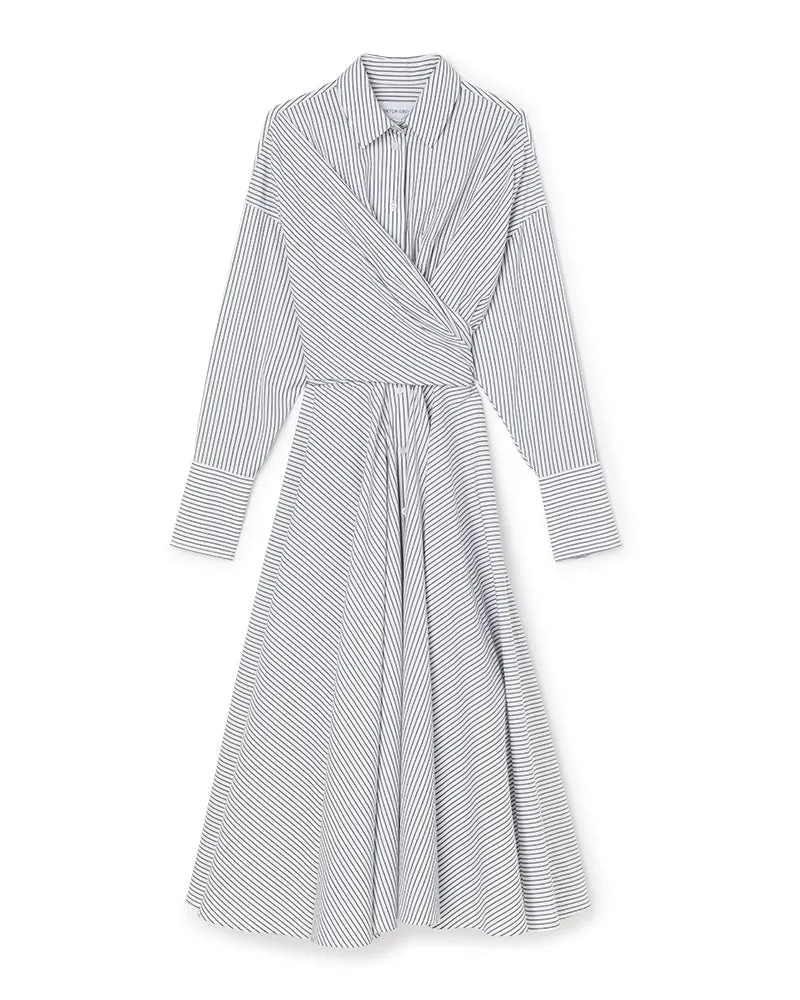 FIT AND FLARE SHIRT WRAP DRESS