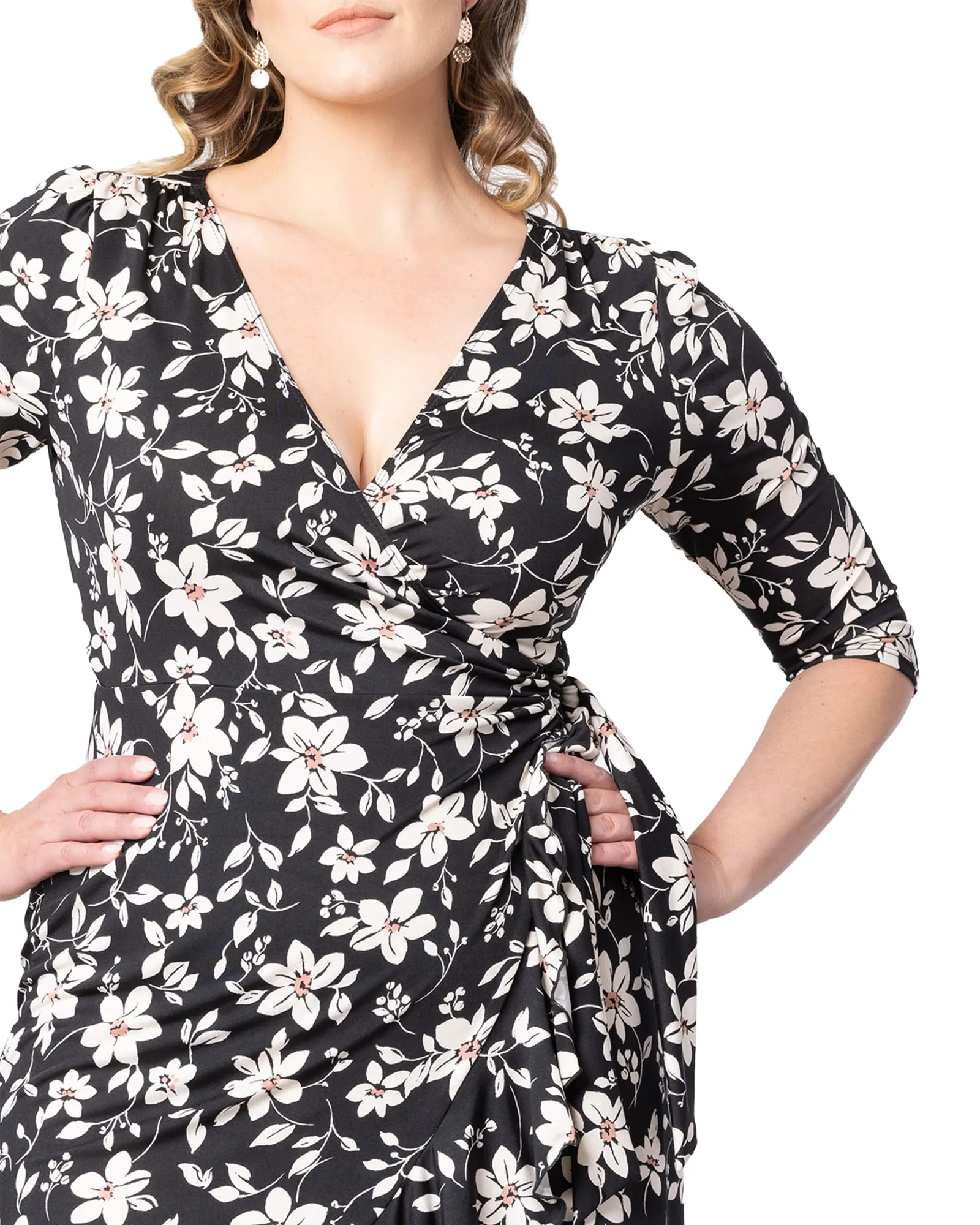 Flirty Flounce Wrap Dress | MIDNIGHT PETALS