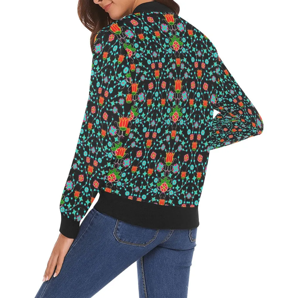 Floral Damask Upgrade Bomber Jacket for Women