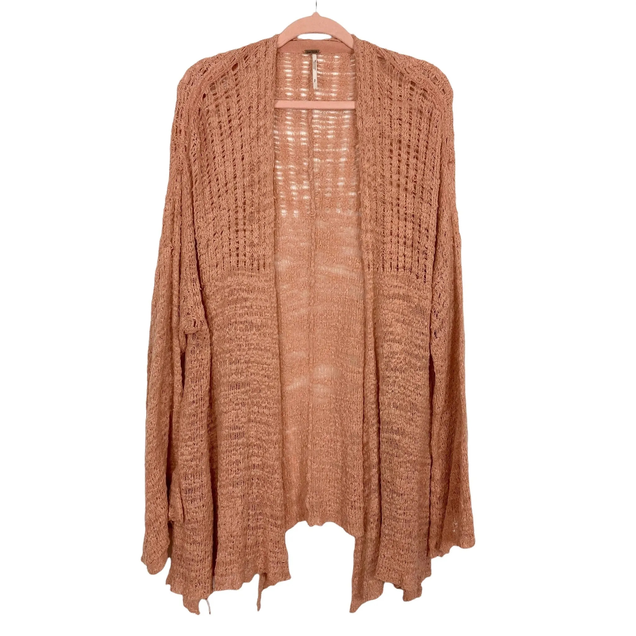 Free People Open Knit Bell Sleeve Cardigan- Size S