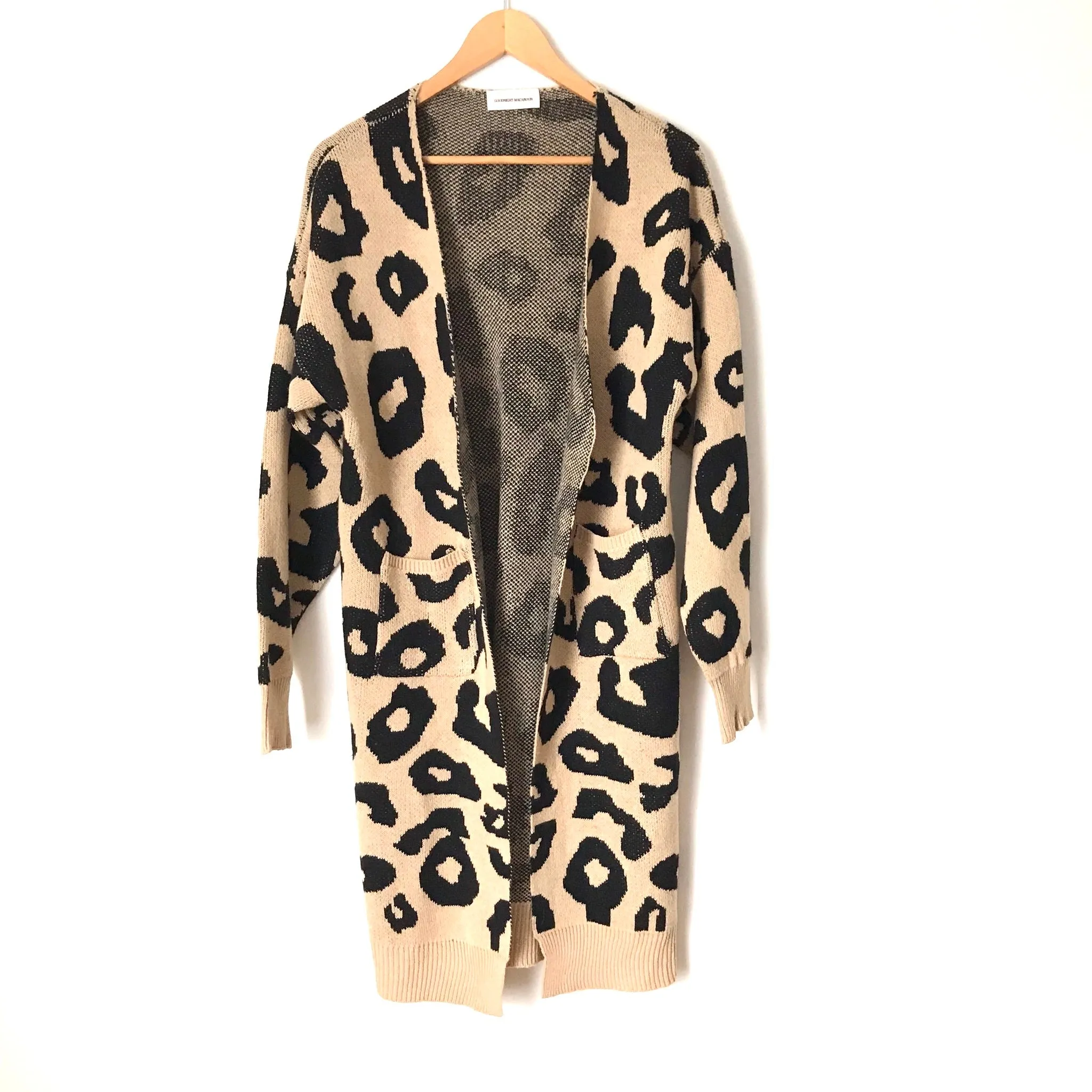 Goodnight Macaroon Tan Leopard Print Cardigan- Size ~S